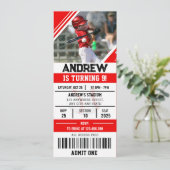 Invitation Fête d'anniversaire de baseball avec photo pour en (Debout devant)