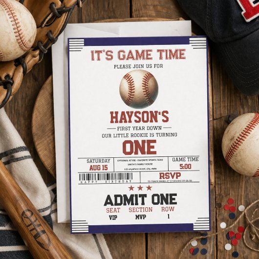 Invitation Fête d'anniversaire de baseball de la première ann