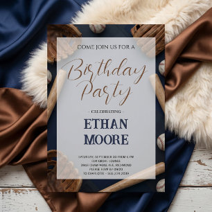 Invitation Fête d'anniversaire de baseball pour adultes