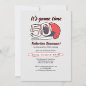 Invitation Fête d'anniversaire de baseball pour son 50e match (Devant)
