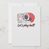 Invitation Fête d'anniversaire de baseball pour son 50e match (Dos)