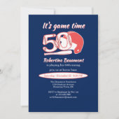 Invitation Fête d'anniversaire de baseball pour son 50e match (Devant)
