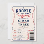 Invitation Fête d'anniversaire de baseball Recrue de l'année (Devant)