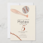 Invitation Fête d'anniversaire de baseball vintage (Devant)