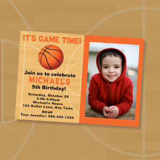 Invitation Fête d'anniversaire de basket-ball