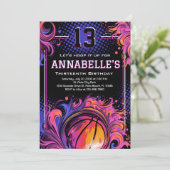 Invitation Fête d'anniversaire de basket-ball (Debout devant)