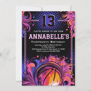 Invitation Fête d'anniversaire de basket-ball