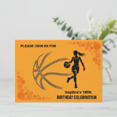 Invitation Fête d'anniversaire de basket-ball, Joueur de bask (Debout devant)