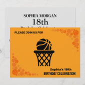 Invitation Fête d'anniversaire de basket-ball, Joueur de bask (Devant / Derrière)