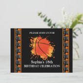 Invitation Fête d'anniversaire de basket-ball, Joueur de bask (Debout devant)