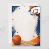 Invitation Fête d'anniversaire de basketball (Dos)