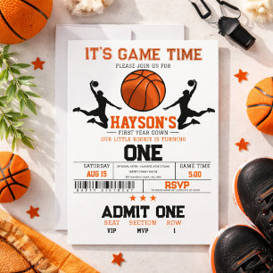 Invitation Fête d'anniversaire de basketball de première anné