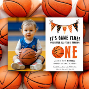 Invitation Fête d'anniversaire de basketball pour le premier