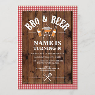 Invitation Fête d'anniversaire de BBQ de bières et