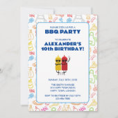 INVITATION FÊTE D'ANNIVERSAIRE DE BBQ PERSONNALISABLE (Devant)