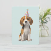 Invitation Fête d'anniversaire de Beagle (Debout devant)