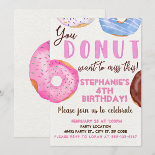 Invitation Fête d'anniversaire de beignet