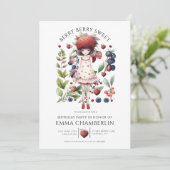 Invitation Fête d'Anniversaire de Berry Sweet Girl Whimsical (Debout devant)