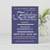 Invitation Fête d'anniversaire de blanc pourpre de mod (Debout devant)