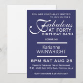 Invitation Fête d'anniversaire de blanc pourpre de mod (Devant / Derrière)