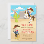 Invitation Fête d'anniversaire de Blonde Hair Cowboy (Devant)