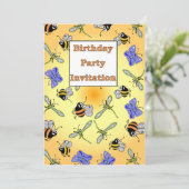Invitation fête d'anniversaire de bogues (Debout devant)