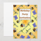 Invitation fête d'anniversaire de bogues (Devant / Derrière)