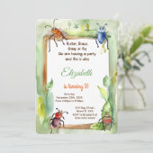 Invitation Fête d'anniversaire de bogues modifiables (Debout devant)