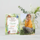 Invitation Fête d'anniversaire de bogues modifiables (Debout devant)