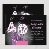 Invitation Fête d'anniversaire de boîte de ressort (Devant / Derrière)