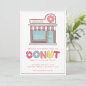 Invitation Fête d'anniversaire de boulangerie de donuts perso (Debout devant)