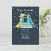 Invitation Fête d'anniversaire de bounce coloré (Debout devant)