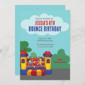 Invitation Fête d'anniversaire de Bounce House (Devant / Derrière)