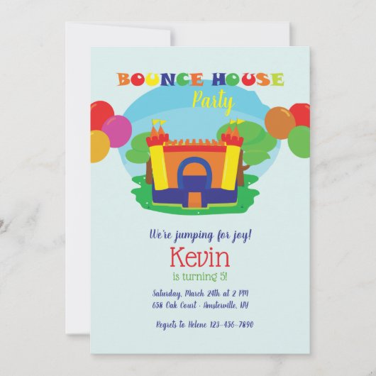 Invitation Fête d'anniversaire de Bounce House (Devant)