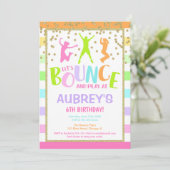 Invitation Fête d'anniversaire de Bounce Rainbow pastel parti (Debout devant)