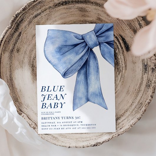 Invitation Fête d'anniversaire de Bow Denim