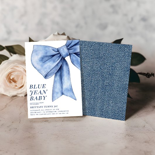 Invitation Fête d'anniversaire de Bow Denim