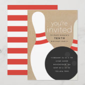 Invitation Fête d'anniversaire de bowling (Devant / Derrière)