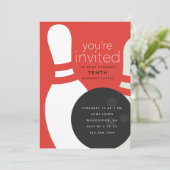 Invitation Fête d'anniversaire de bowling (Debout devant)