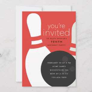Invitation Fête d'anniversaire de bowling