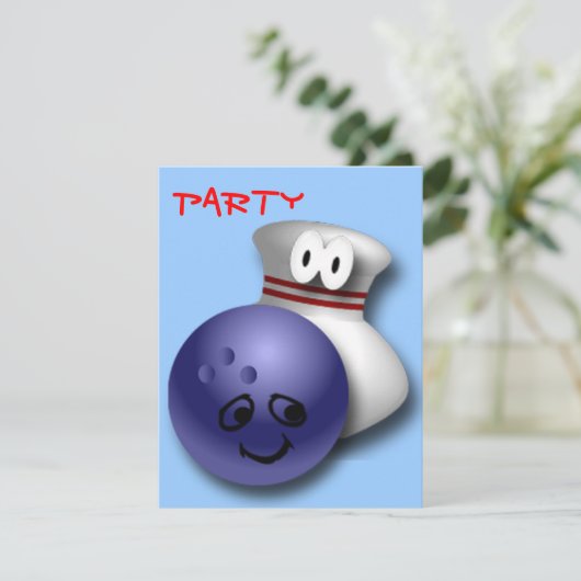 Invitation Fête d'anniversaire de bowling (Debout devant)