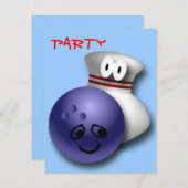 Invitation Fête d'anniversaire de bowling (Devant / Derrière)