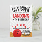 Invitation Fête d'anniversaire de bowling (Debout devant)