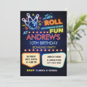 Invitation Fête d'anniversaire de bowling (Debout devant)