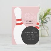 Invitation Fête d'anniversaire de bowling (Debout devant)