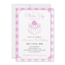 Fête d'anniversaire de bowling au vichy rose