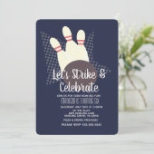 Invitation Fête d'anniversaire de bowling et célébration (Debout devant)