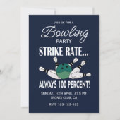 Invitation Fête d'anniversaire de bowling rétro vintage (Devant)