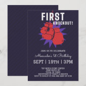 Invitation Fête d'anniversaire de boxe 1 an (Devant / Derrière)