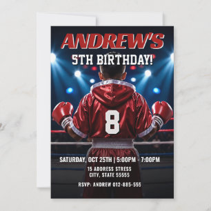 Invitation Fête d'anniversaire de boxe personnalisée